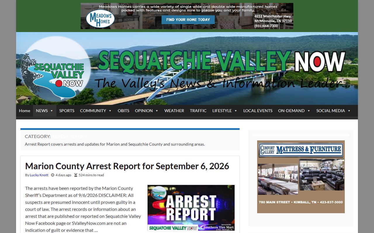Sequatchie County arrest report archive category